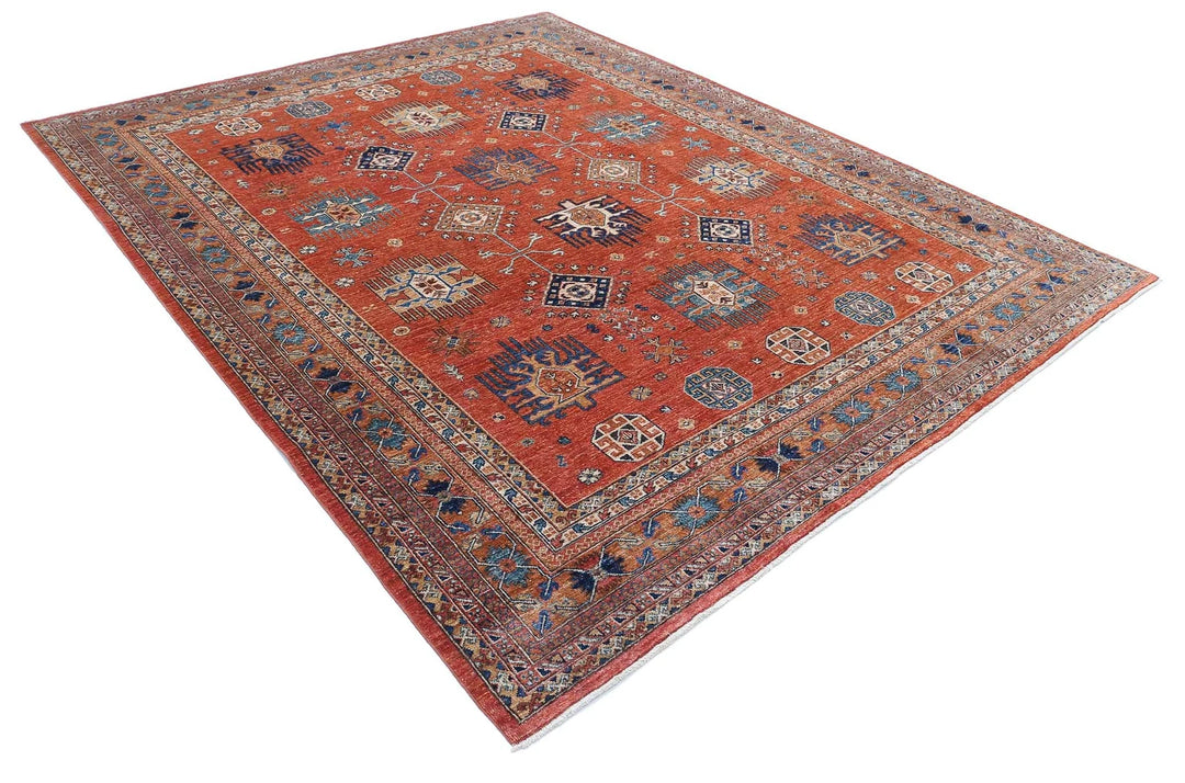 Afghan Humna Rug 7' 11" x 9' 8" Hand-Knotted | No. AT61551