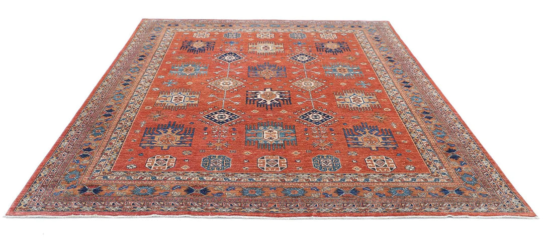 Afghan Humna Rug 7' 11" x 9' 8" Hand-Knotted | No. AT61551
