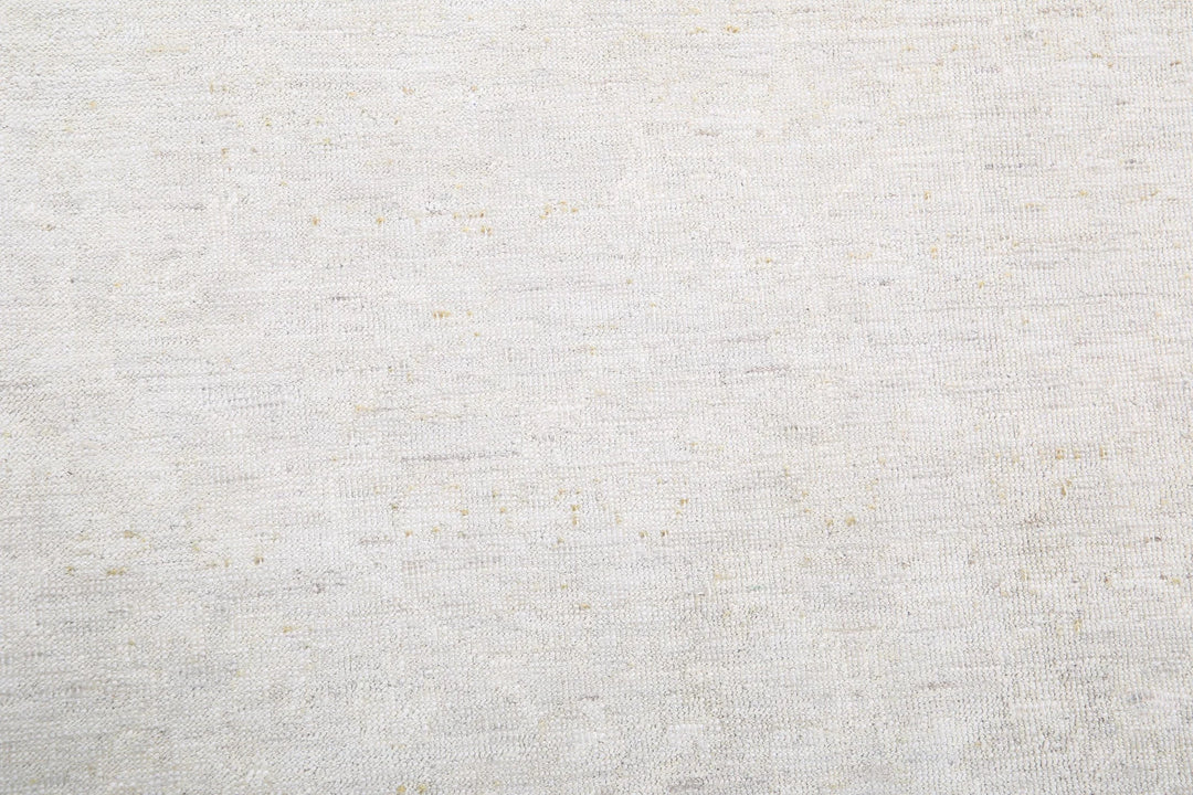 Ivory Afghan Tabriz Rug 8' 2" x 9' 6" Hand-Knotted | No. AT61558