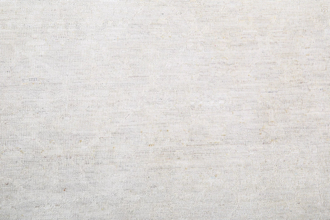 Ivory Afghan Tabriz Rug 8' 2" x 9' 6" Hand-Knotted | No. AT61558