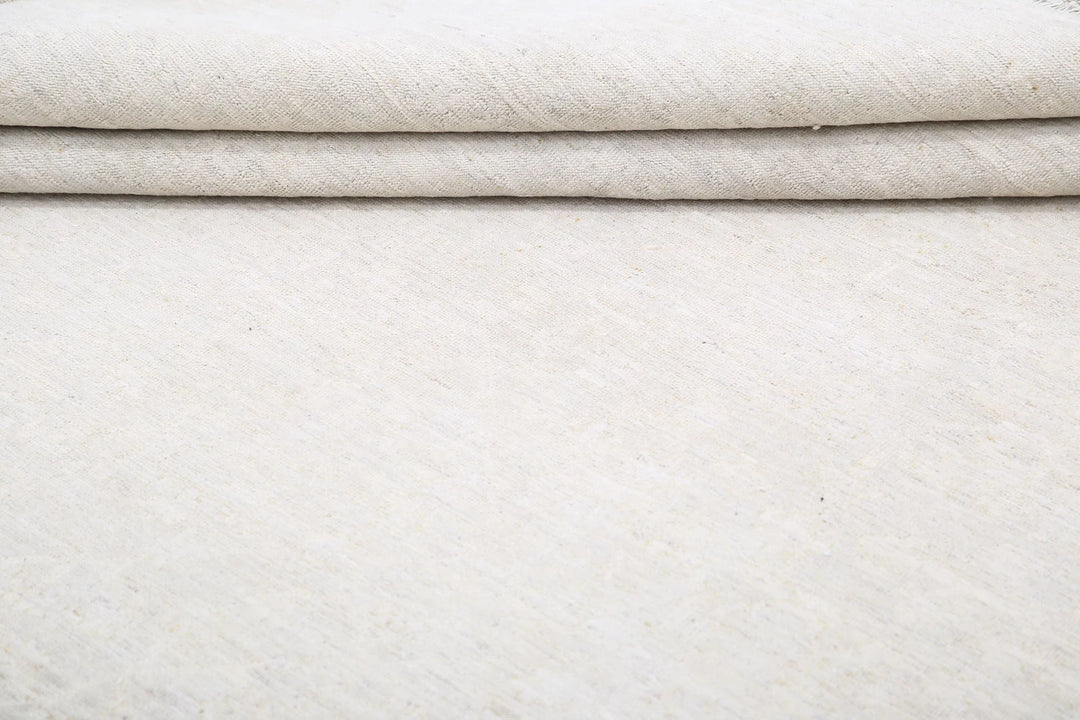 Ivory Afghan Tabriz Rug 8' 2" x 9' 6" Hand-Knotted | No. AT61558