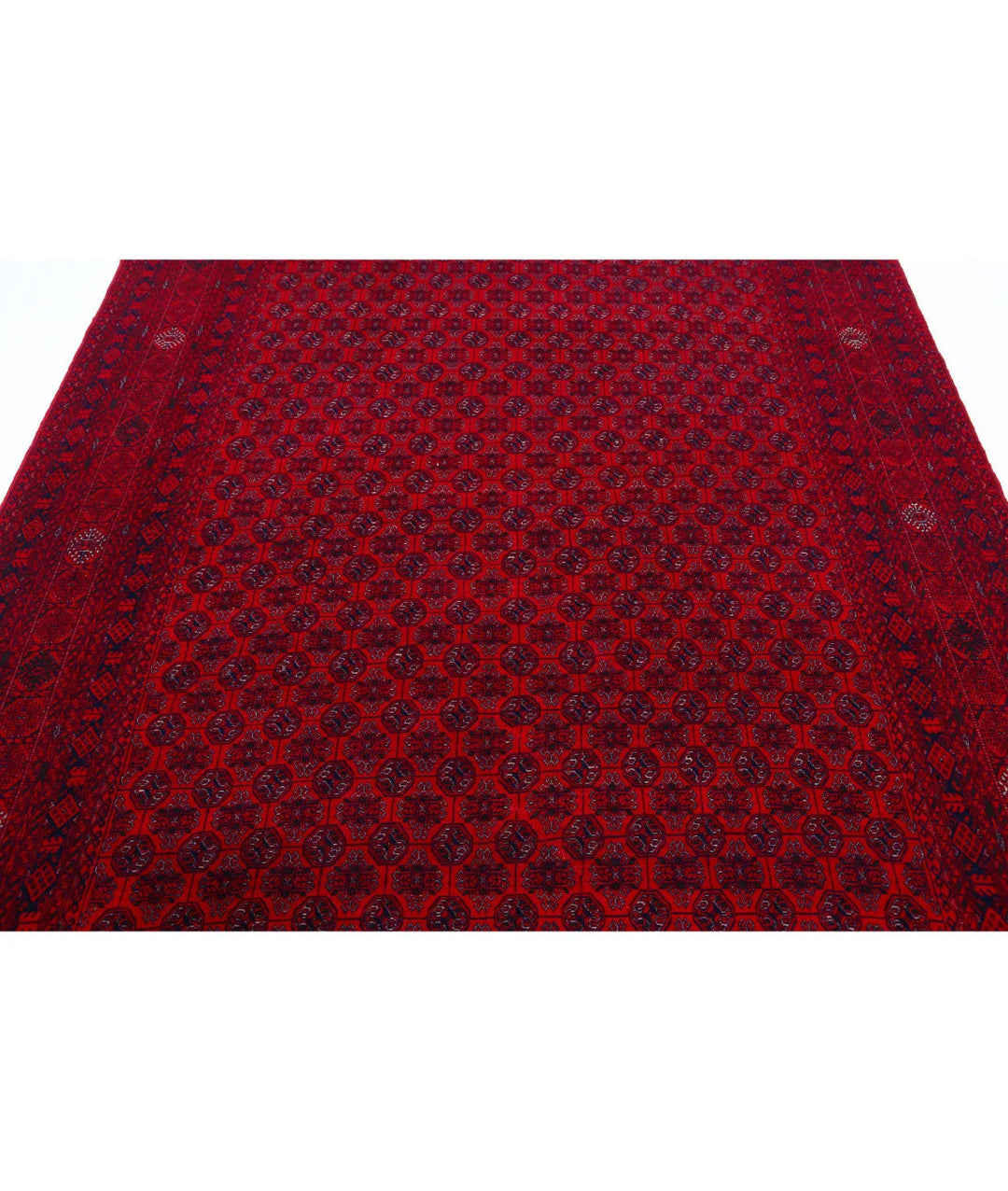 Red Afghan Beljik Rug 6' 6" x 9' 6" Hand-Knotted | No. AT61570