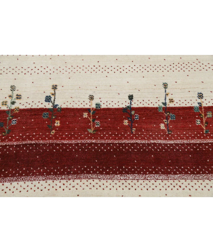 Ivory Indian Oriental Rug 4' 8" x 6' 7" Hand-Knotted | No. AT61594