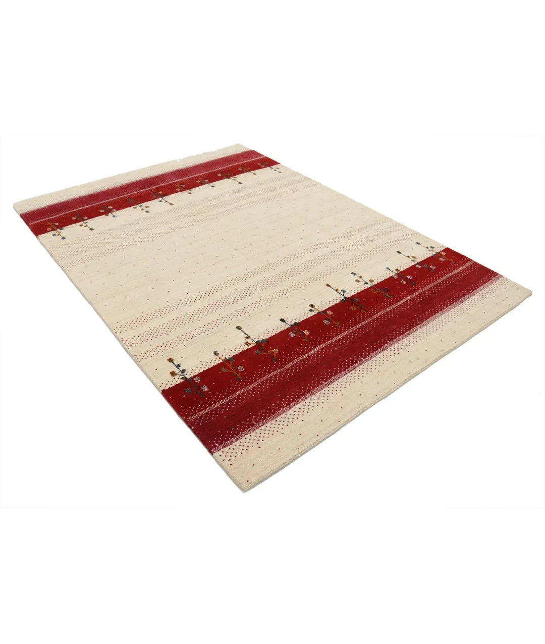 Ivory Indian Lori Rug 5' 4" x 7' 5" Hand-Knotted | No. AT61612