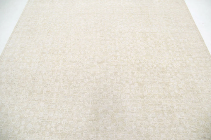 Ivory Afghan Serenity Rug 7' 11" x 9' 10" Hand-Knotted | No. AT61619