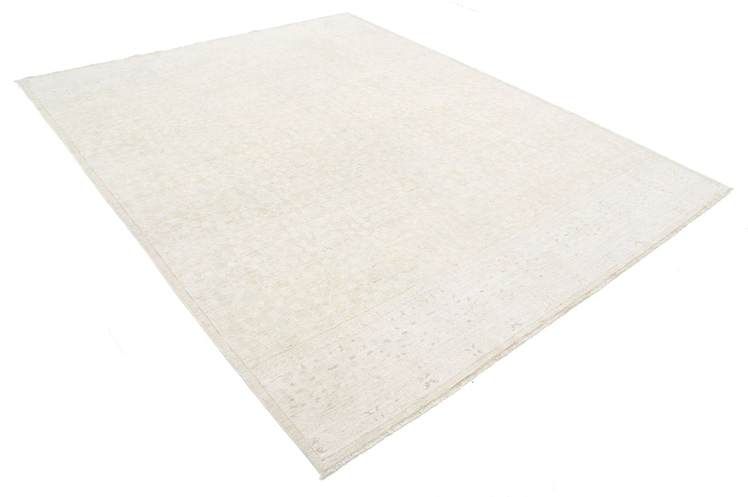 Ivory Afghan Serenity Rug 7' 11" x 9' 10" Hand-Knotted | No. AT61619