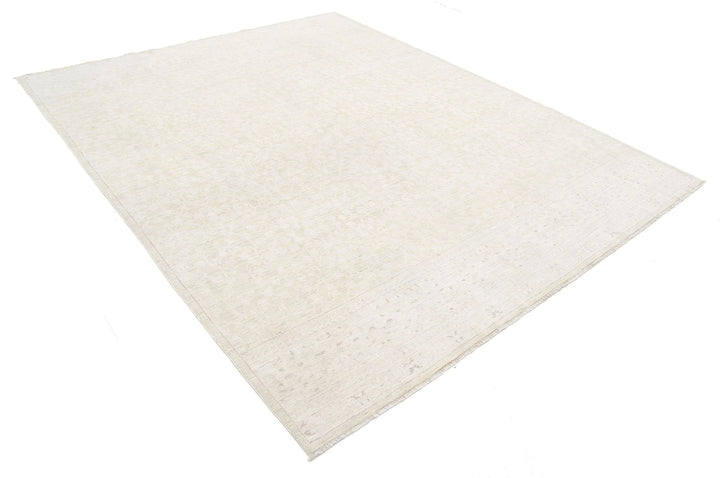 Ivory Afghan Serenity Rug 7' 11" x 9' 10" Hand-Knotted | No. AT61619