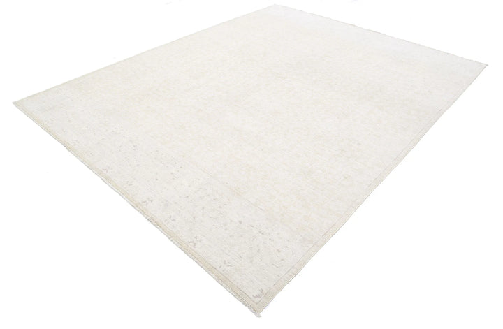 Ivory Afghan Serenity Rug 7' 11" x 9' 10" Hand-Knotted | No. AT61619