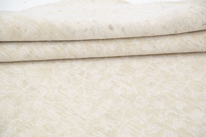 Ivory Afghan Serenity Rug 7' 11" x 9' 10" Hand-Knotted | No. AT61619