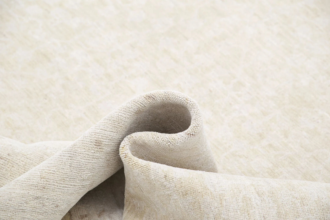 Ivory Afghan Serenity Rug 7' 11" x 9' 10" Hand-Knotted | No. AT61619