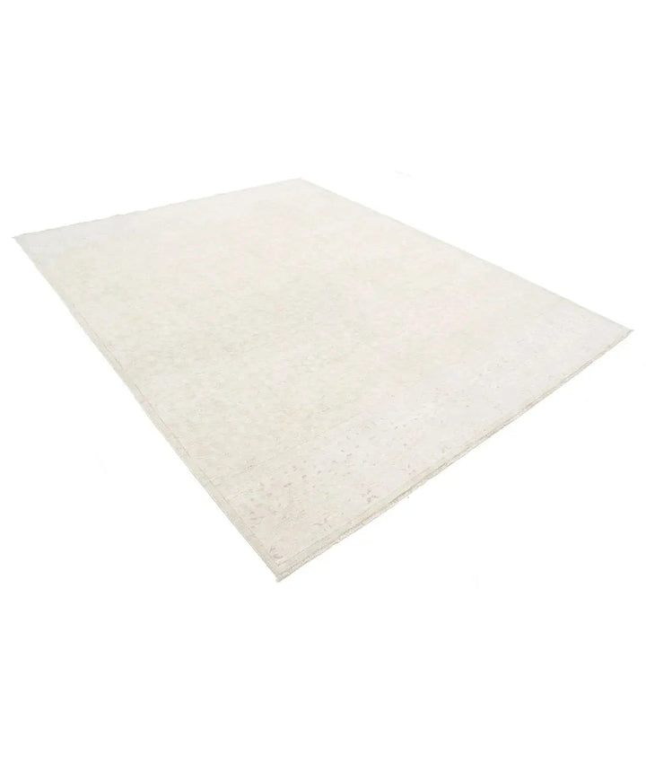 Ivory Afghan Serenity Rug 7' 11" x 9' 10" Hand-Knotted | No. AT61619