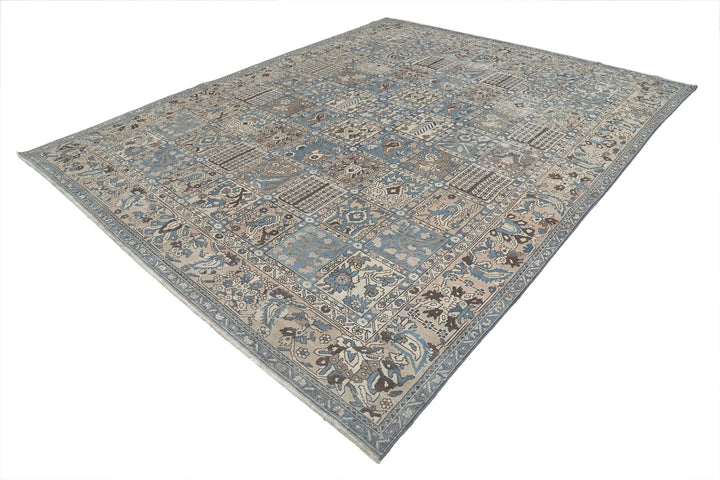 Persian Bakhtiari Vintage Rug 9' 7" x 12' 2" Hand-Knotted | No. AT61729