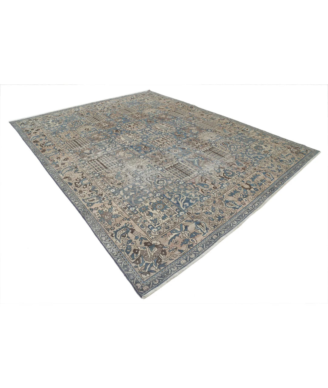 Persian Bakhtiari Vintage Rug 9' 7" x 12' 2" Hand-Knotted | No. AT61729