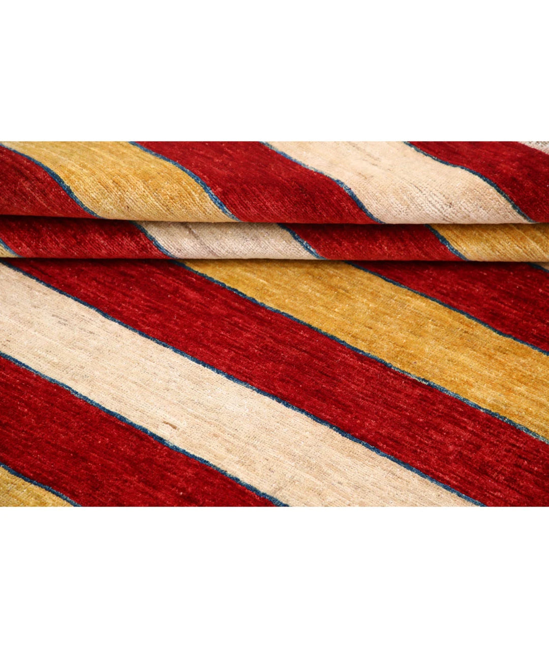 Beige Afghan Modcar Rug 6' 8" x 8' 1" Hand-Knotted | No. AT61795