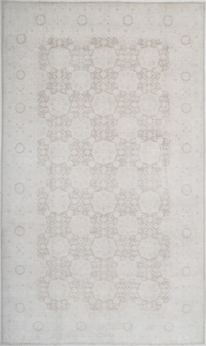 Ivory Afghan Serenity Rug 10' 10" x 18' 5" Hand-Knotted | No. AT61819