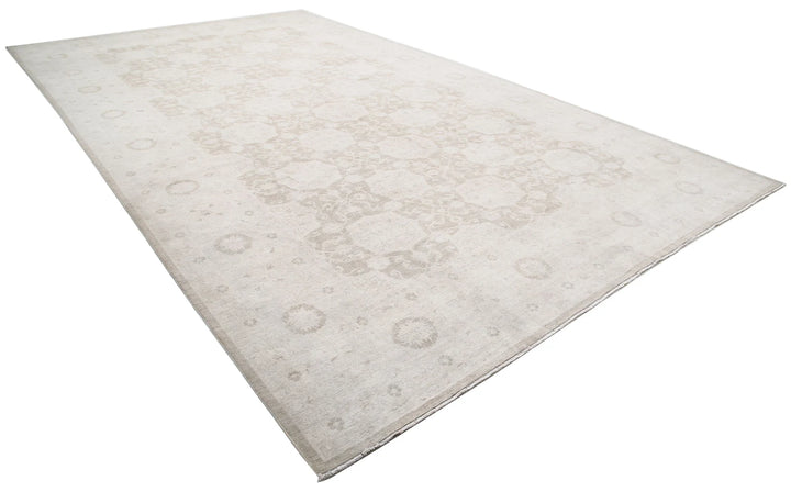 Ivory Afghan Serenity Rug 10' 10" x 18' 5" Hand-Knotted | No. AT61819