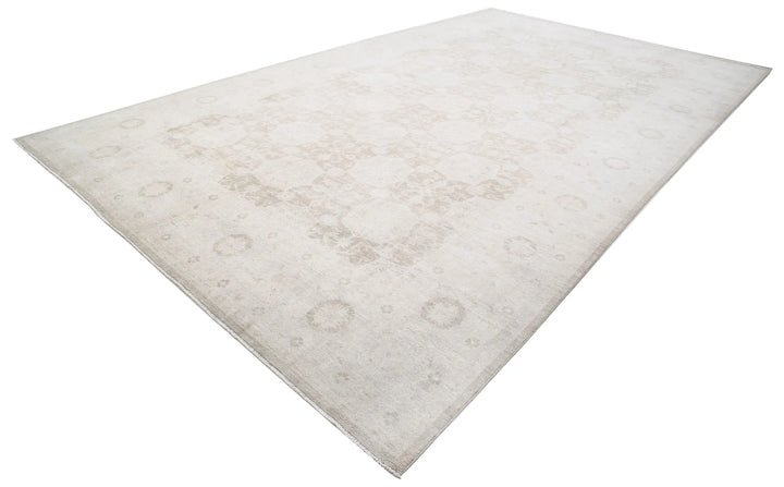 Ivory Afghan Serenity Rug 10' 10" x 18' 5" Hand-Knotted | No. AT61819