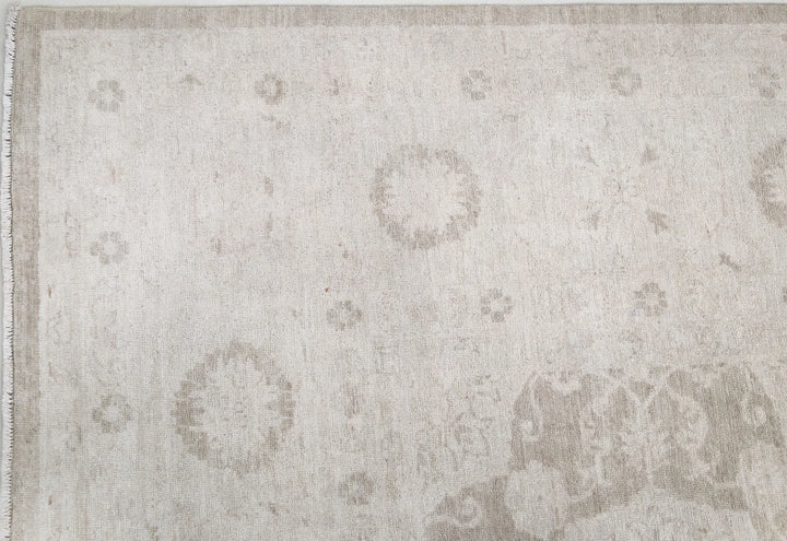 Ivory Afghan Serenity Rug 10' 10" x 18' 5" Hand-Knotted | No. AT61819