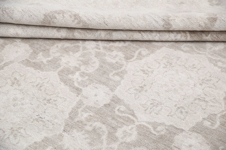 Ivory Afghan Serenity Rug 10' 10" x 18' 5" Hand-Knotted | No. AT61819