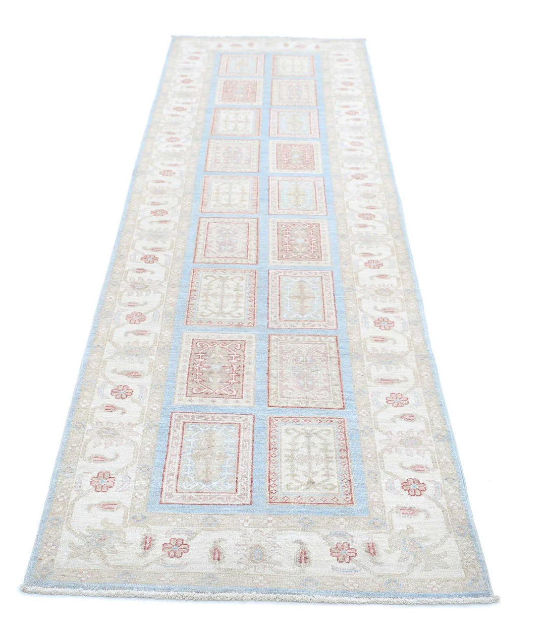 Afghan Bakhtiari Runner Rug 2' 8" x 10' 2" Hand-Knotted | No. AT61875