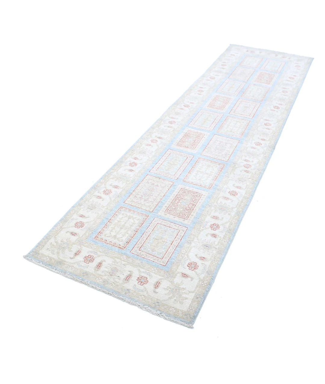 Afghan Bakhtiari Runner Rug 2' 8" x 10' 2" Hand-Knotted | No. AT61875