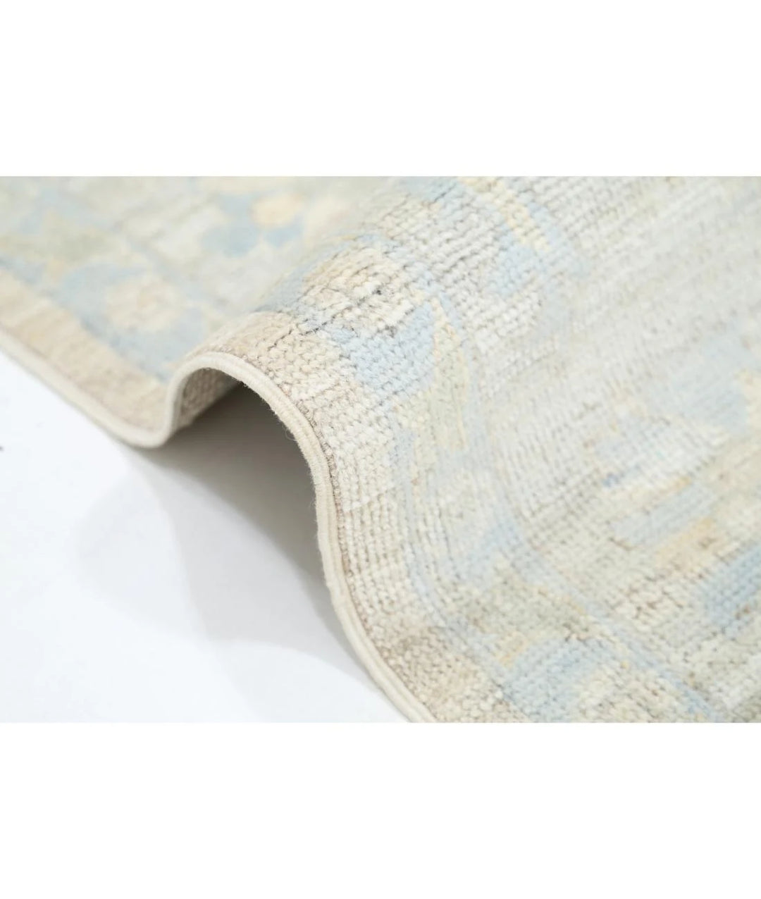 Blue Afghan Oushak Rug 6' 8" x 8' 3" Hand-Knotted | No. AT62058
