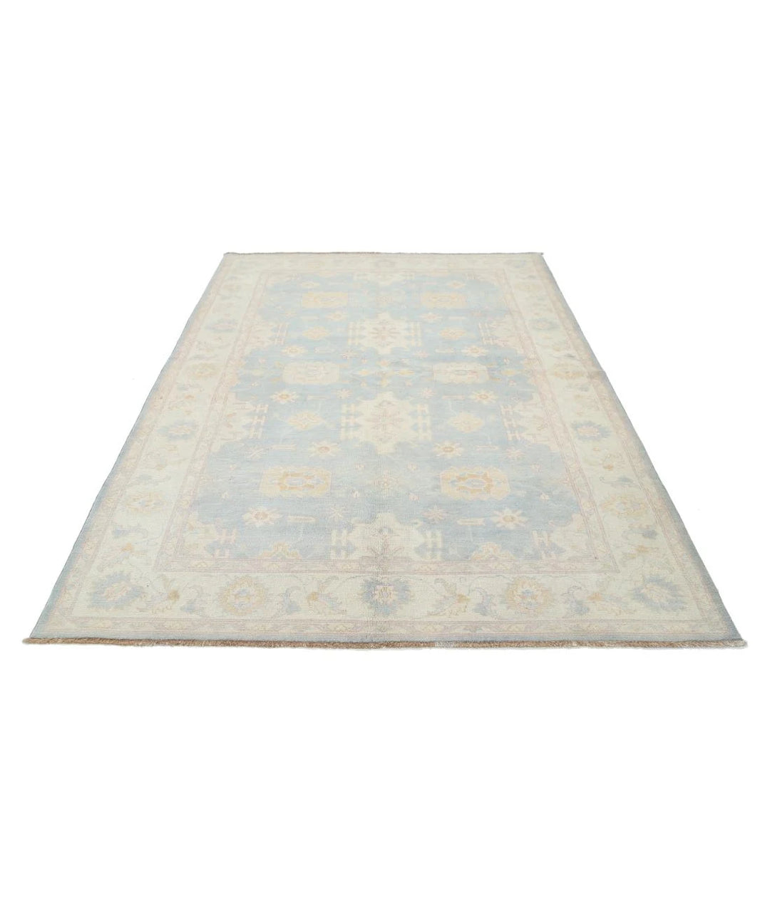 Afghan Kazak Rug 6' 0" x 8' 9" Hand-Knotted | No. AT62081