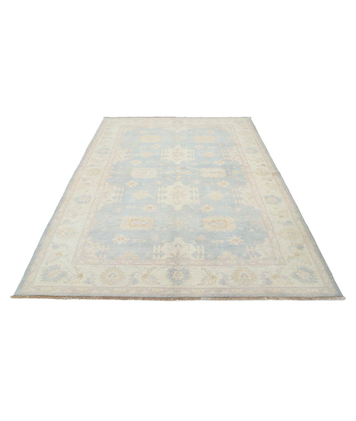 Afghan Kazak Rug 6' 0" x 8' 9" Hand-Knotted | No. AT62081
