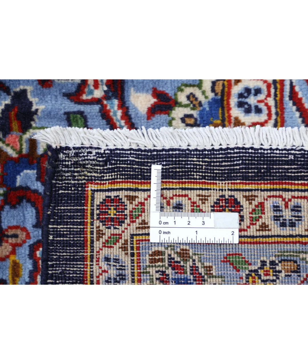 Blue Persian Kashan Rug 9' 9" x 13' 8" Hand-Knotted | No. AT62190