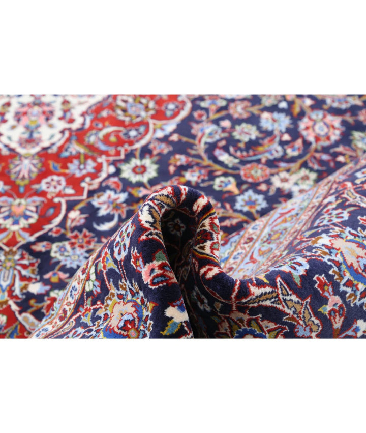 Blue Persian Kashan Rug 9' 9" x 13' 8" Hand-Knotted | No. AT62190