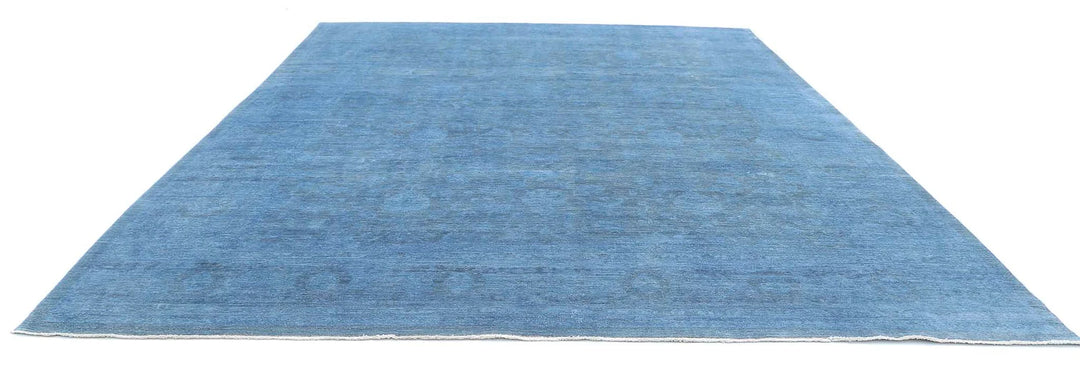 Blue Afghan Overdye Rug 11' 8" x 14' 7" Hand-Knotted | No. AT62198