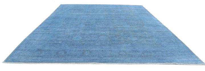 Blue Afghan Overdye Rug 11' 8" x 14' 7" Hand-Knotted | No. AT62198