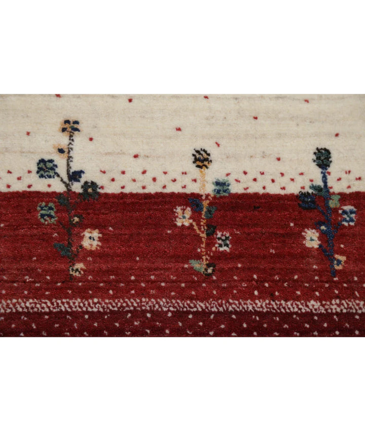Ivory Indian Oriental Rug 4' 9" x 6' 6" Hand-Knotted | No. AT622639