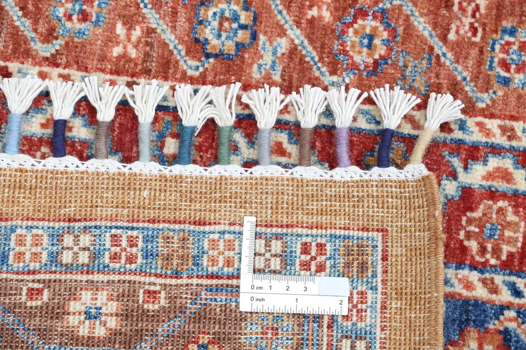 Gold Afghan Oriental Rug 5' 8" x 7' 11" Hand-Knotted | No. AT62290