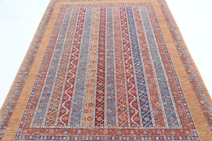 Gold Afghan Oriental Rug 5' 8" x 7' 11" Hand-Knotted | No. AT62290