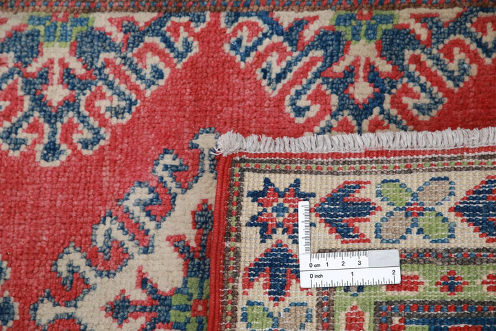 Afghan Kazak Rug 2' 0" x 2' 8" Hand-Knotted | No. AT62302