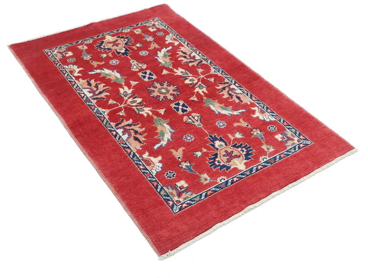 Afghan Ziegler Rug 3' 2" x 4' 8" Hand-Knotted | No. AT62326