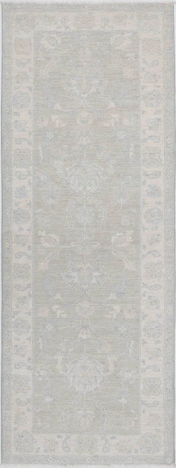 Brown Afghan Serenity Rug 2' 7" x 7' 6" Hand-Knotted | No. AT62356