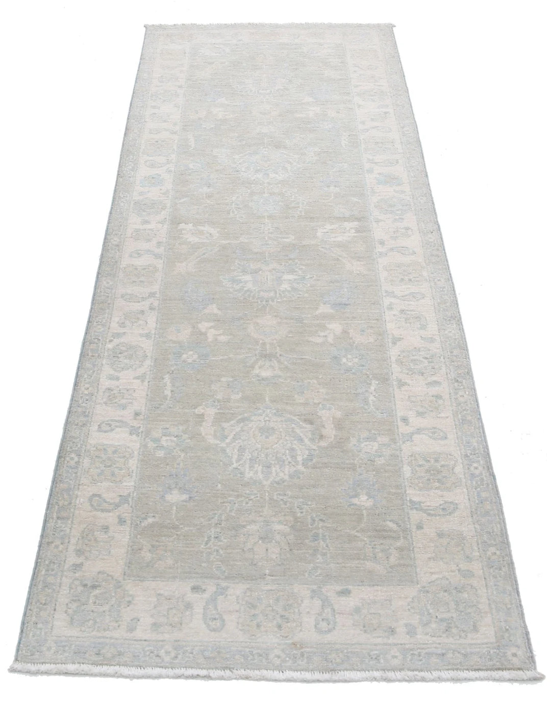 Brown Afghan Serenity Rug 2' 7" x 7' 6" Hand-Knotted | No. AT62356