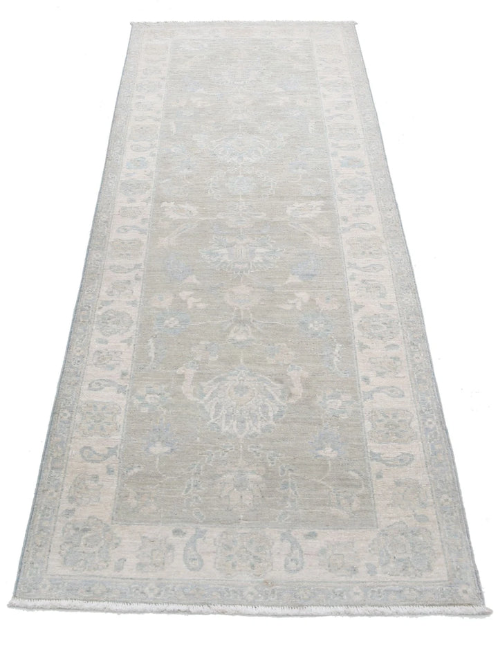 Brown Afghan Serenity Rug 2' 7" x 7' 6" Hand-Knotted | No. AT62356