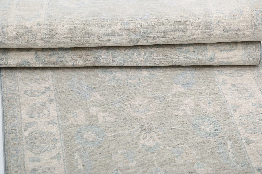 Brown Afghan Serenity Rug 2' 7" x 7' 6" Hand-Knotted | No. AT62356