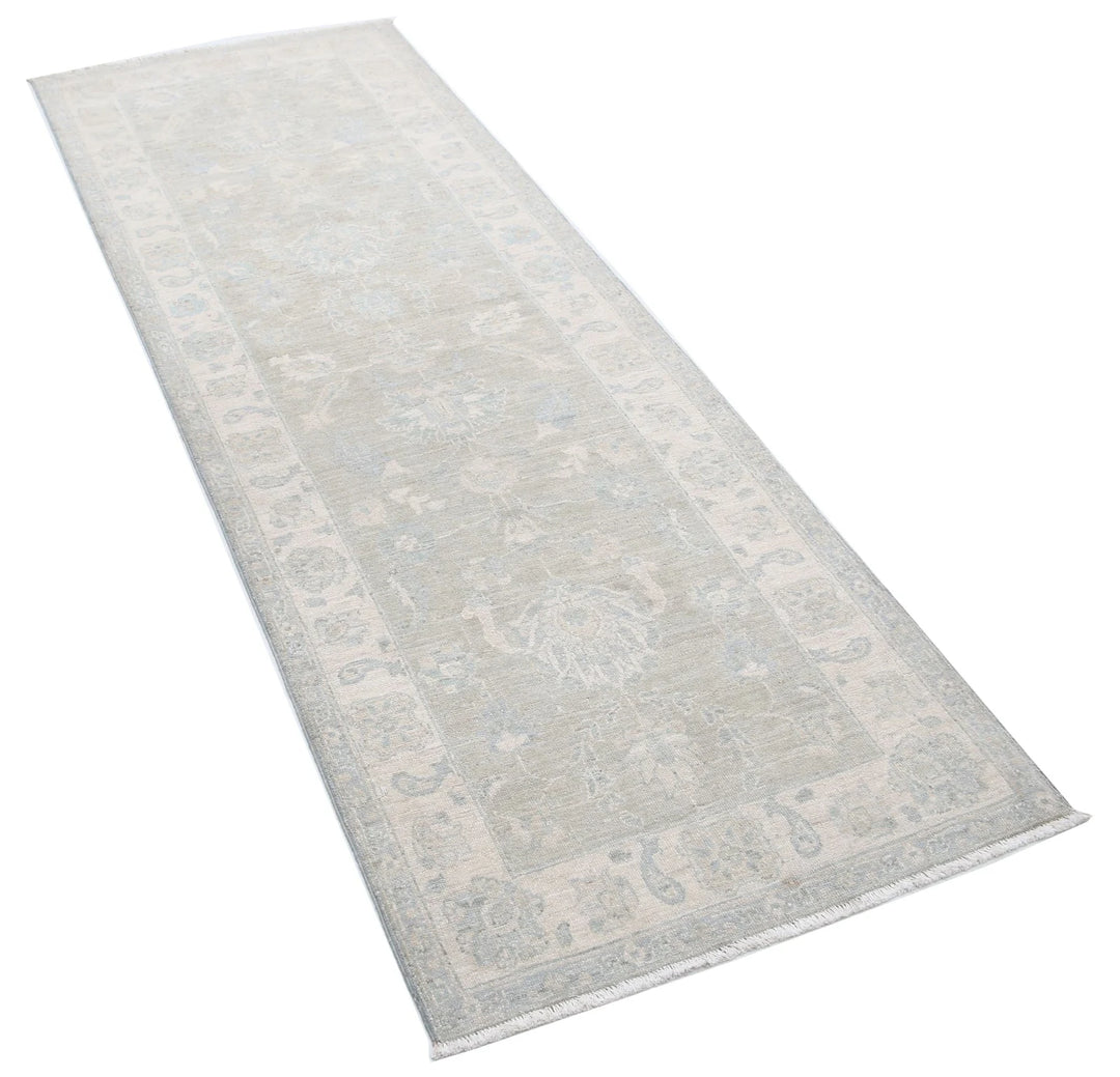 Brown Afghan Serenity Rug 2' 7" x 7' 6" Hand-Knotted | No. AT62356
