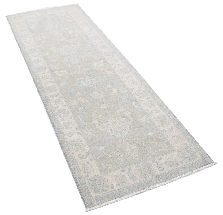 Brown Afghan Serenity Rug 2' 7" x 7' 6" Hand-Knotted | No. AT62356