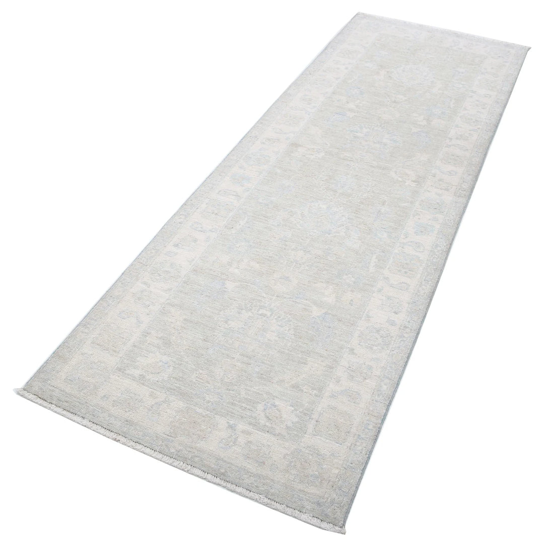 Brown Afghan Serenity Rug 2' 7" x 7' 6" Hand-Knotted | No. AT62356