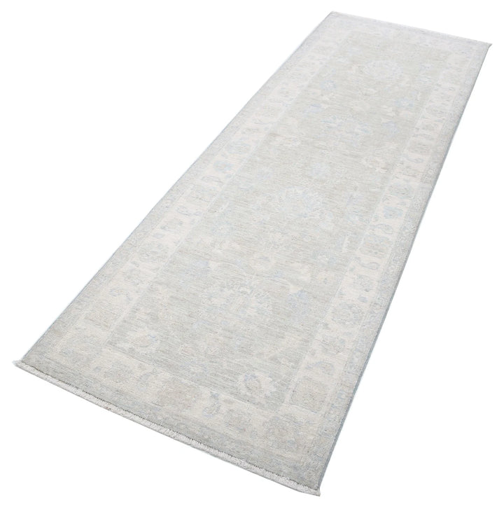 Brown Afghan Serenity Rug 2' 7" x 7' 6" Hand-Knotted | No. AT62356