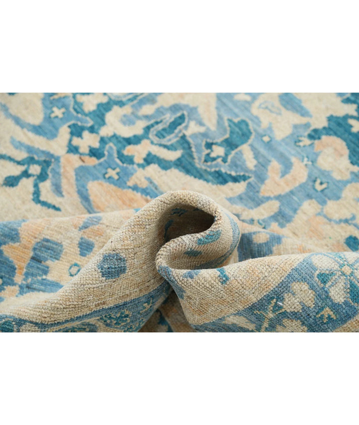 Beige Afghan Oushak Rug 8' 9" x 11' 7" Hand-Knotted | No. AT62371