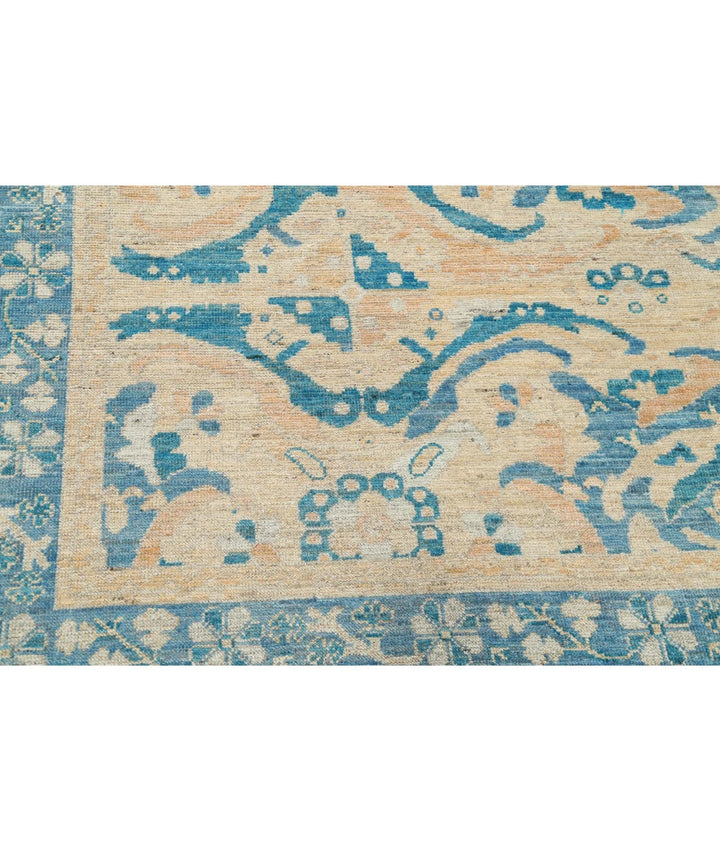 Beige Afghan Oushak Rug 8' 9" x 11' 7" Hand-Knotted | No. AT62371