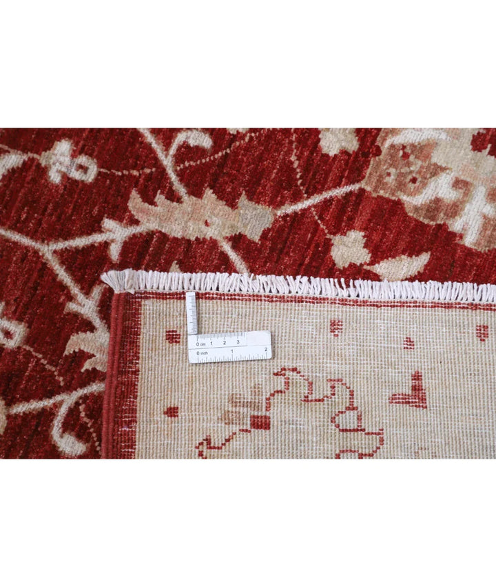 Red Afghan Ziegler Rug 4' 2" x 12' 7" Hand-Knotted | No. AT62549