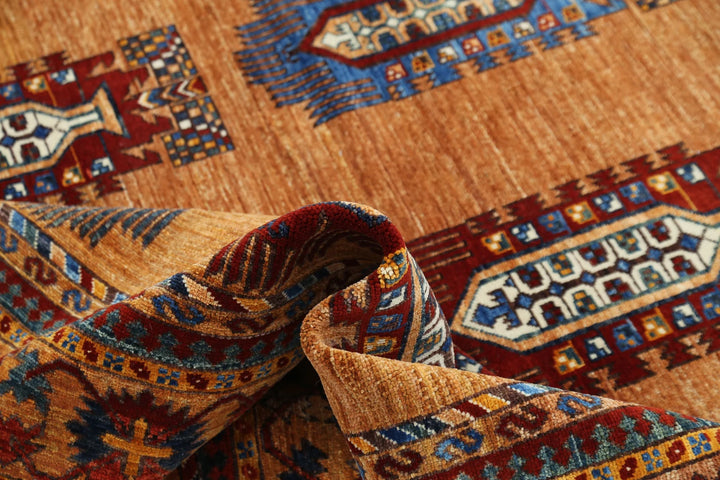 Afghan Humna Rug 8' 1" x 10' 0" Hand-Knotted | No. AT62576