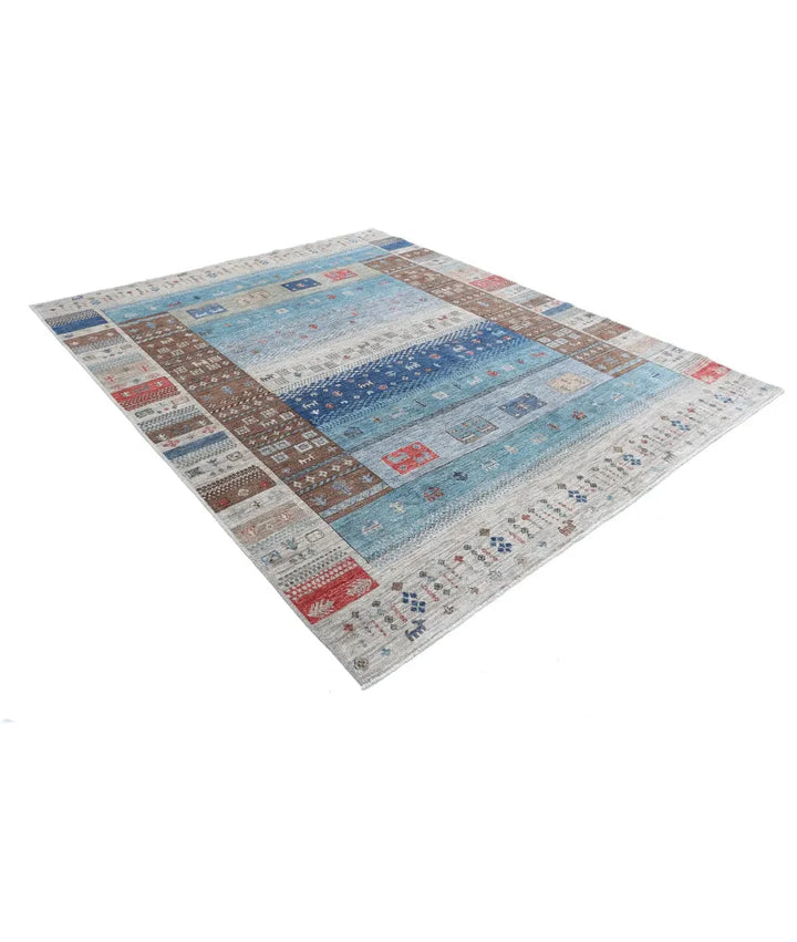 Brown Pakistani Gabbeh Rug 8' 0" x 9' 7" Hand-Knotted | No. AT626719